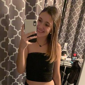 Glitter Black Crop Top